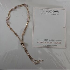 CHARGED‎ Stones with Stories Rose Quartz 18K Gold Plated Bracelet